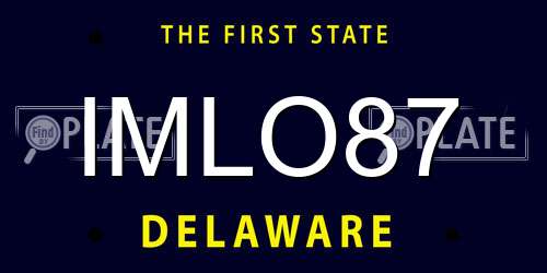 IMLO87 Delaware License Plate