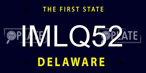 IMLQ52 Delaware License Plate