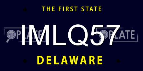 IMLQ57 Delaware License Plate