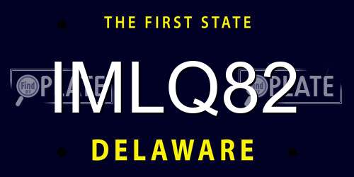 IMLQ82 Delaware License Plate