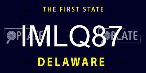IMLQ87 Delaware License Plate