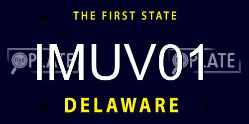 IMUV01 Delaware License Plate