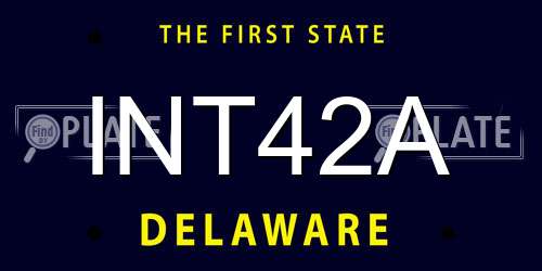 INT42A Delaware License Plate
