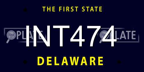 INT474 Delaware License Plate
