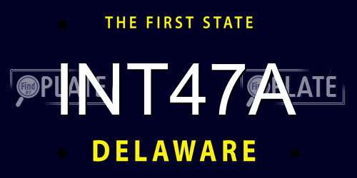 INT47A Delaware License Plate