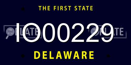 IO00229 Delaware License Plate