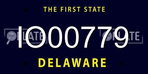 IO00779 Delaware License Plate