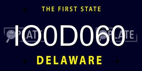 IO0D060 Delaware License Plate