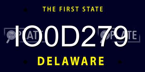 IO0D279 Delaware License Plate