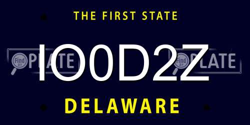 IO0D2Z Delaware License Plate