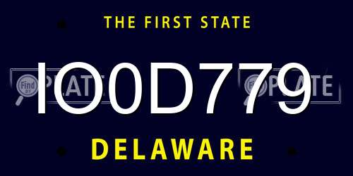 IO0D779 Delaware License Plate