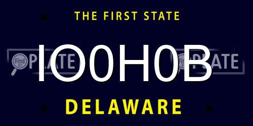 IO0H0B Delaware License Plate