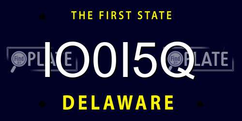 IO0I5Q Delaware License Plate