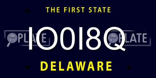 IO0I8Q Delaware License Plate