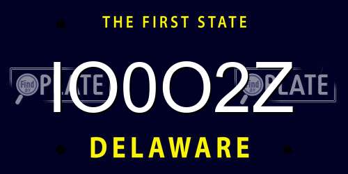 IO0O2Z Delaware License Plate