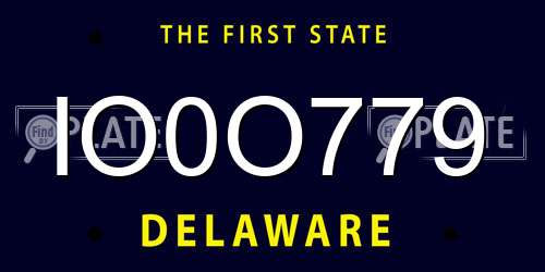 IO0O779 Delaware License Plate