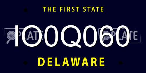 IO0Q060 Delaware License Plate
