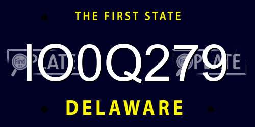 IO0Q279 Delaware License Plate