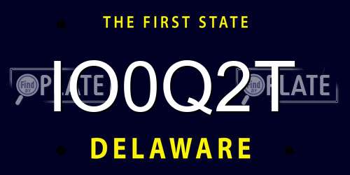 IO0Q2T Delaware License Plate