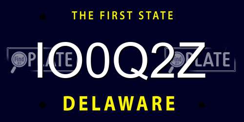 IO0Q2Z Delaware License Plate