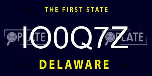 IO0Q7Z Delaware License Plate