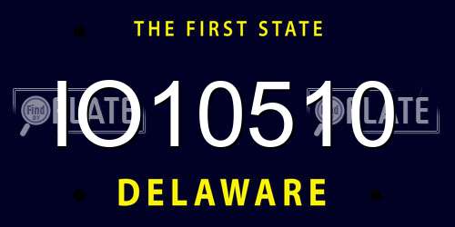 IO10510 Delaware License Plate