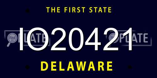 IO20421 Delaware License Plate