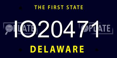 IO20471 Delaware License Plate