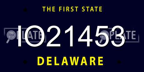 IO21453 Delaware License Plate