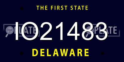 IO21483 Delaware License Plate