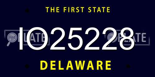 IO25228 Delaware License Plate