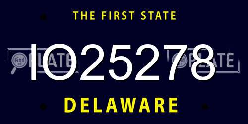 IO25278 Delaware License Plate