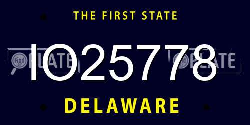 IO25778 Delaware License Plate