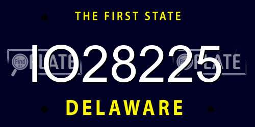 IO28225 Delaware License Plate