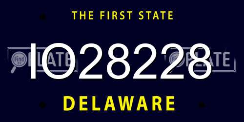 IO28228 Delaware License Plate