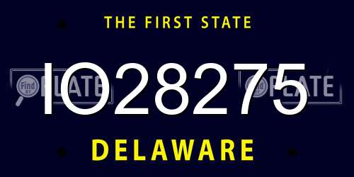 IO28275 Delaware License Plate