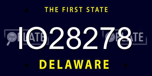 IO28278 Delaware License Plate