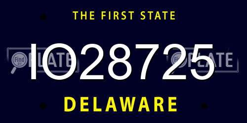 IO28725 Delaware License Plate