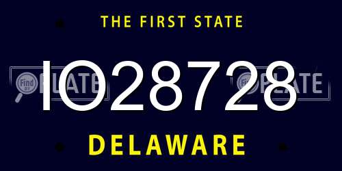 IO28728 Delaware License Plate