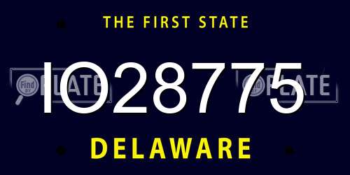 IO28775 Delaware License Plate