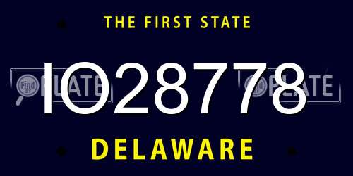 IO28778 Delaware License Plate