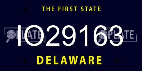 IO29163 Delaware License Plate