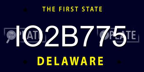 IO2B775 Delaware License Plate