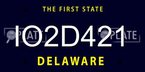 IO2D421 Delaware License Plate
