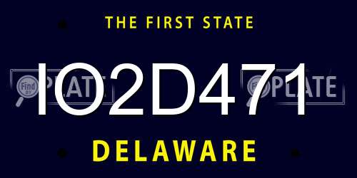 IO2D471 Delaware License Plate