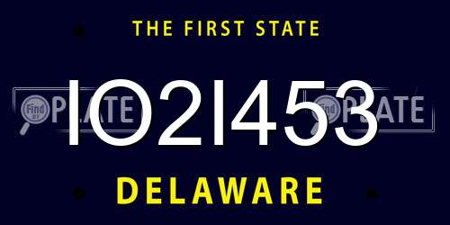 IO2I453 Delaware License Plate