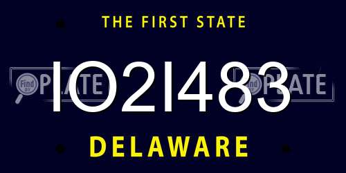 IO2I483 Delaware License Plate