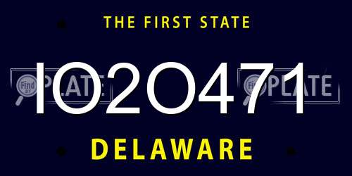 IO2O471 Delaware License Plate