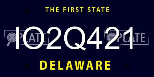 IO2Q421 Delaware License Plate