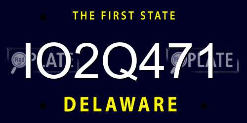 IO2Q471 Delaware License Plate